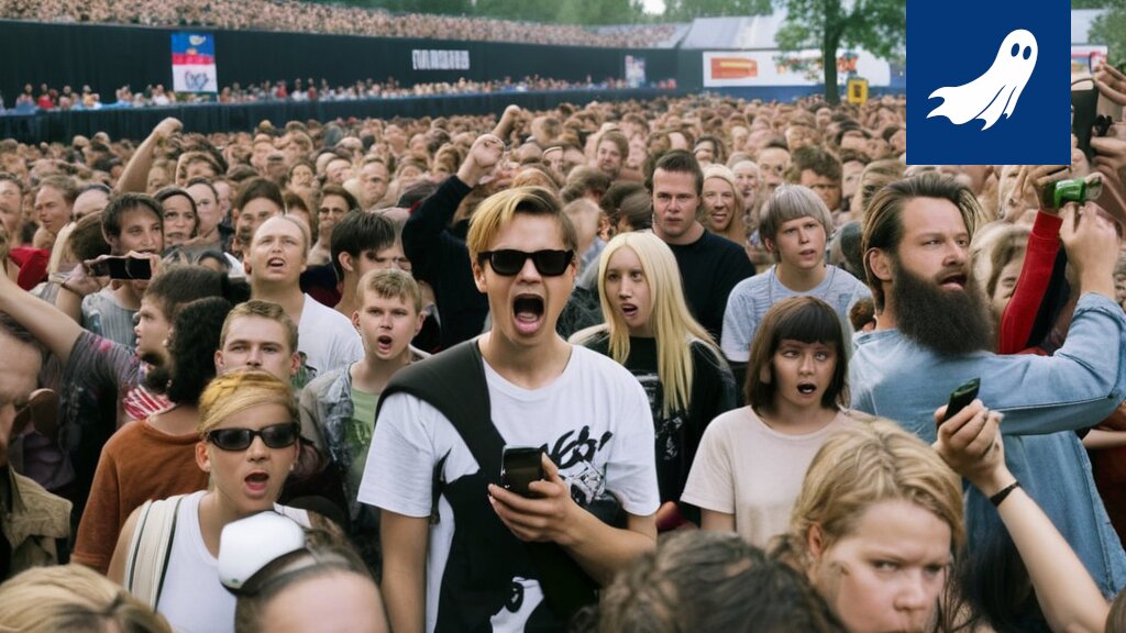 Satiirinen kuva Tampereen Blockfestin bassokaiuttimista, jotka symboloivat kaupungin uutta kansallisaarretta.