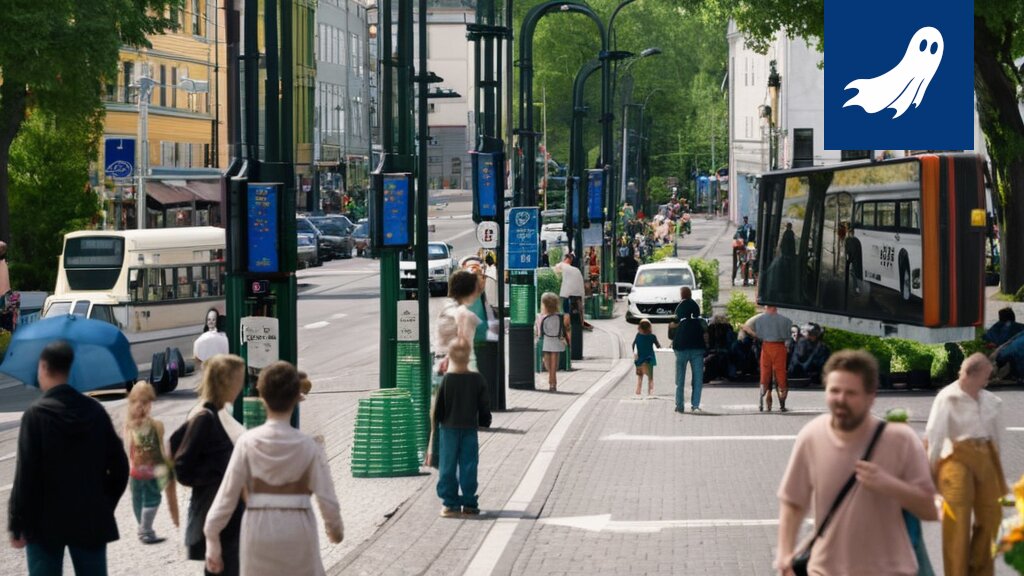 Kultainen tunnustus 'Ensimmäiselle Innovatiiviselle Liikkuvalle Resurssiyksikölle' Hämeenkadulla.