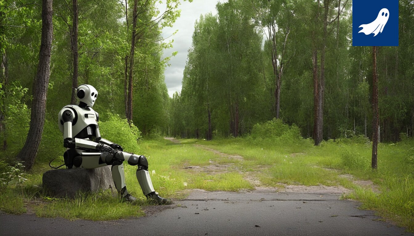 Robottivaltuutetut riitelemässä Tampereen kaupunginvaltuustossa, satiirinen kuva.