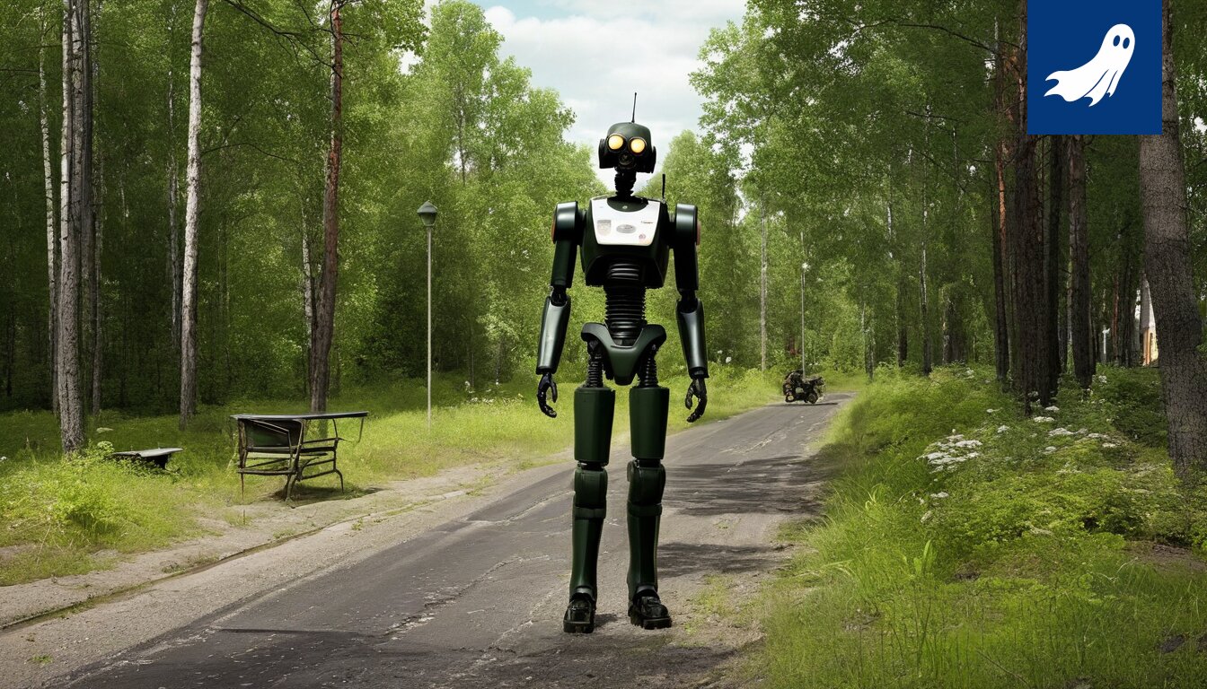 Sarjakuvamainen kuva Tampereen ratikasta, jonka edessä ihmishahmo on putoamassa kiskoille, ironinen tilanne.