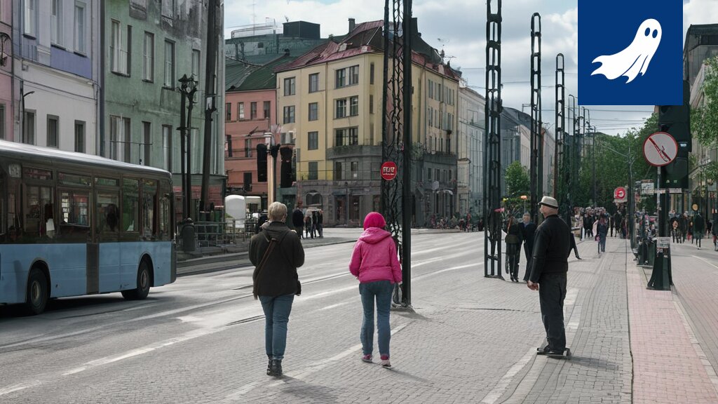 Satiirinen uutiskuva Pirkanmaan väestöennusteesta, jossa jääkiekko ja hyvinvointivalmentajat yhdistyvät.