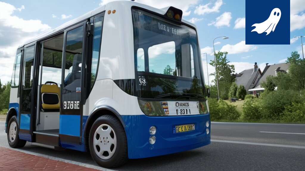 Kuva Hervannan robottibussista partioivan Robocopin kanssa, vihjaten salaliittoon liittyvää valvontaa.