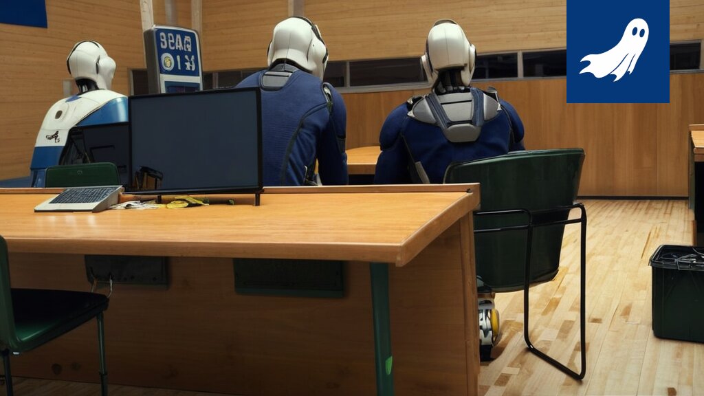 Robocop rakentaa koripallokenttää Lidlin parkkipaikalle, ympärillä hämmentyneitä koripalloilijoita.