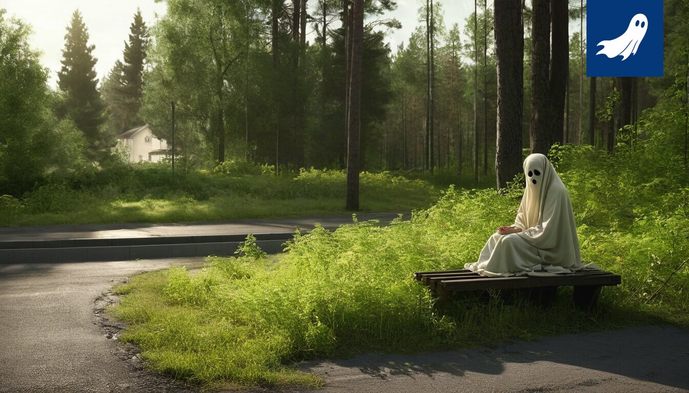 Sarjakuvamainen kuva yksinyrittäjästä, joka istuu tyhjässä toimistossa ja hymyilee tyytyväisenä nollatulojen keskellä.