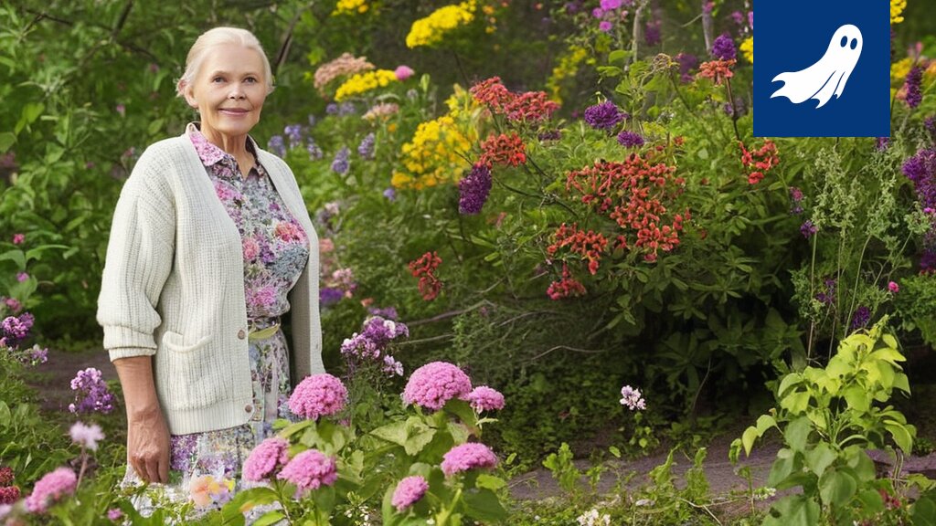 Värikäs kukkaloisto Litukan siirtolapuutarhassa, jossa mehiläiset ja muut pörriäiset liikkuvat.