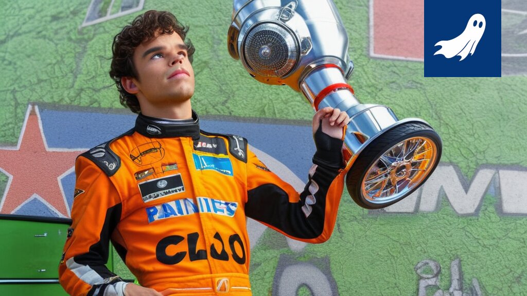Lando Norris hymyilee salaperäisesti, vihjaten salaisesta vallastaan Formula 1:ssä.