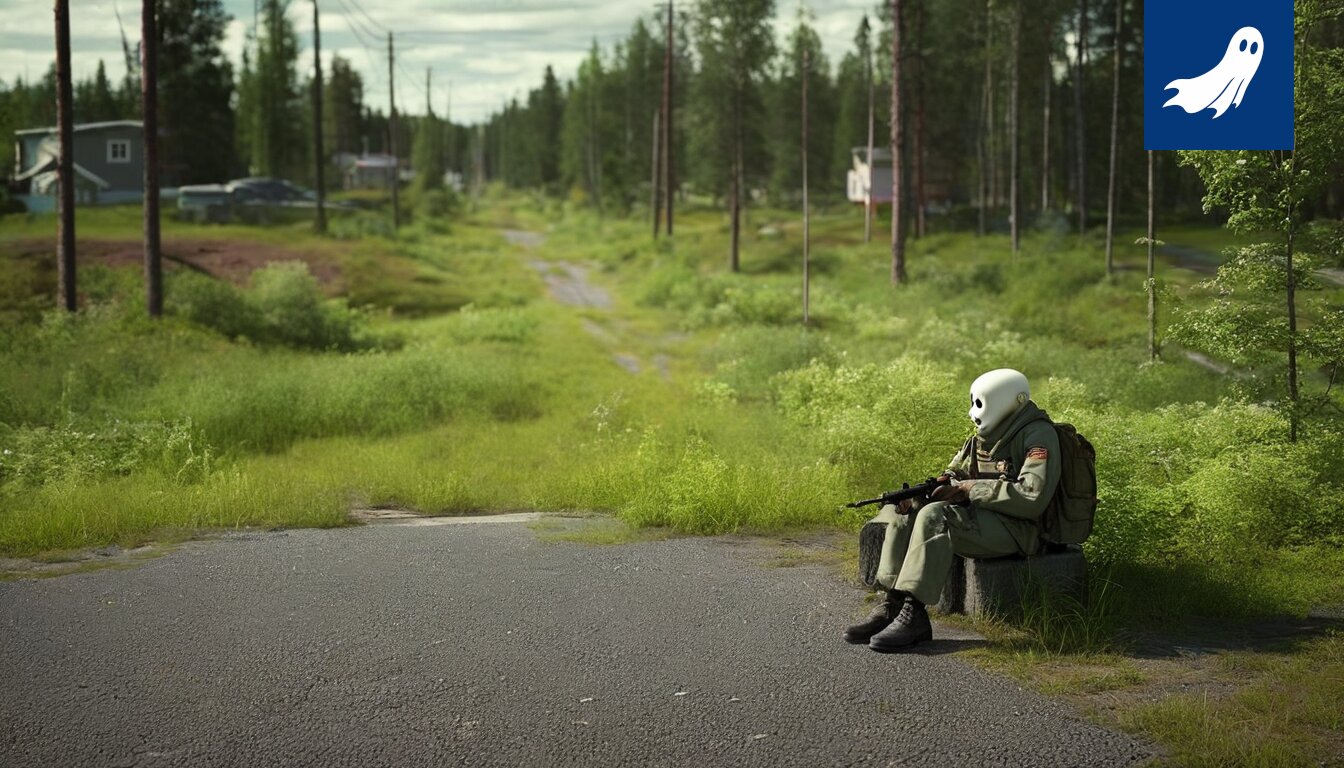Sarjakuvamainen kuva ratikasta, jossa lipuntarkastaja skannaa matkustajia futuristisella laitteella.