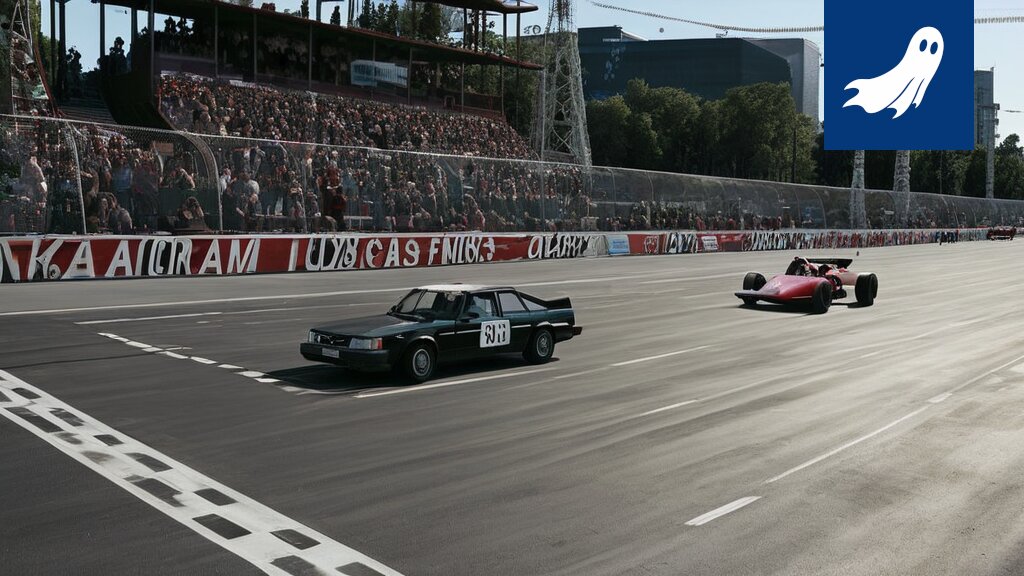 Valtteri Bottaksen vaurioitunut F1-auto radan reunalla, satiirisen uutisartikkelin kuvitus.