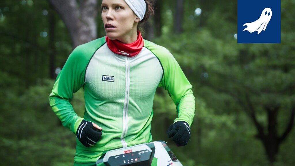 Jääkiekkoilija suunnistamassa, symboloiden urheilun ja teknologian yhdistelmää.