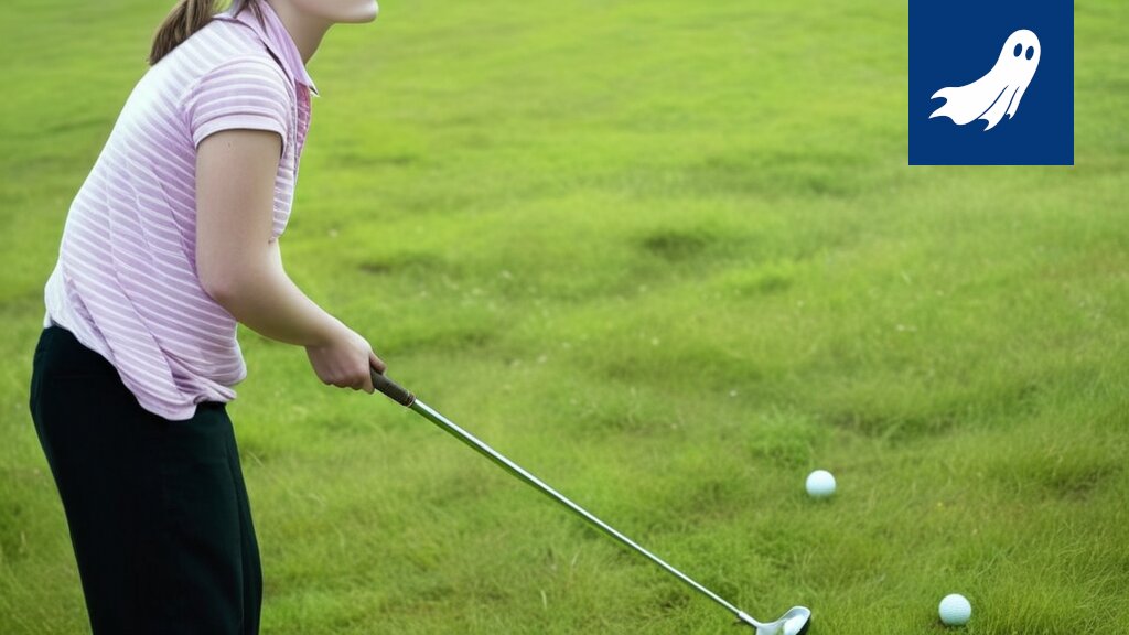 Satiirinen kuva golfkentästä, jossa taustalla näkyy kaatuneita pörssikursseja ja mielenosoittajia.
