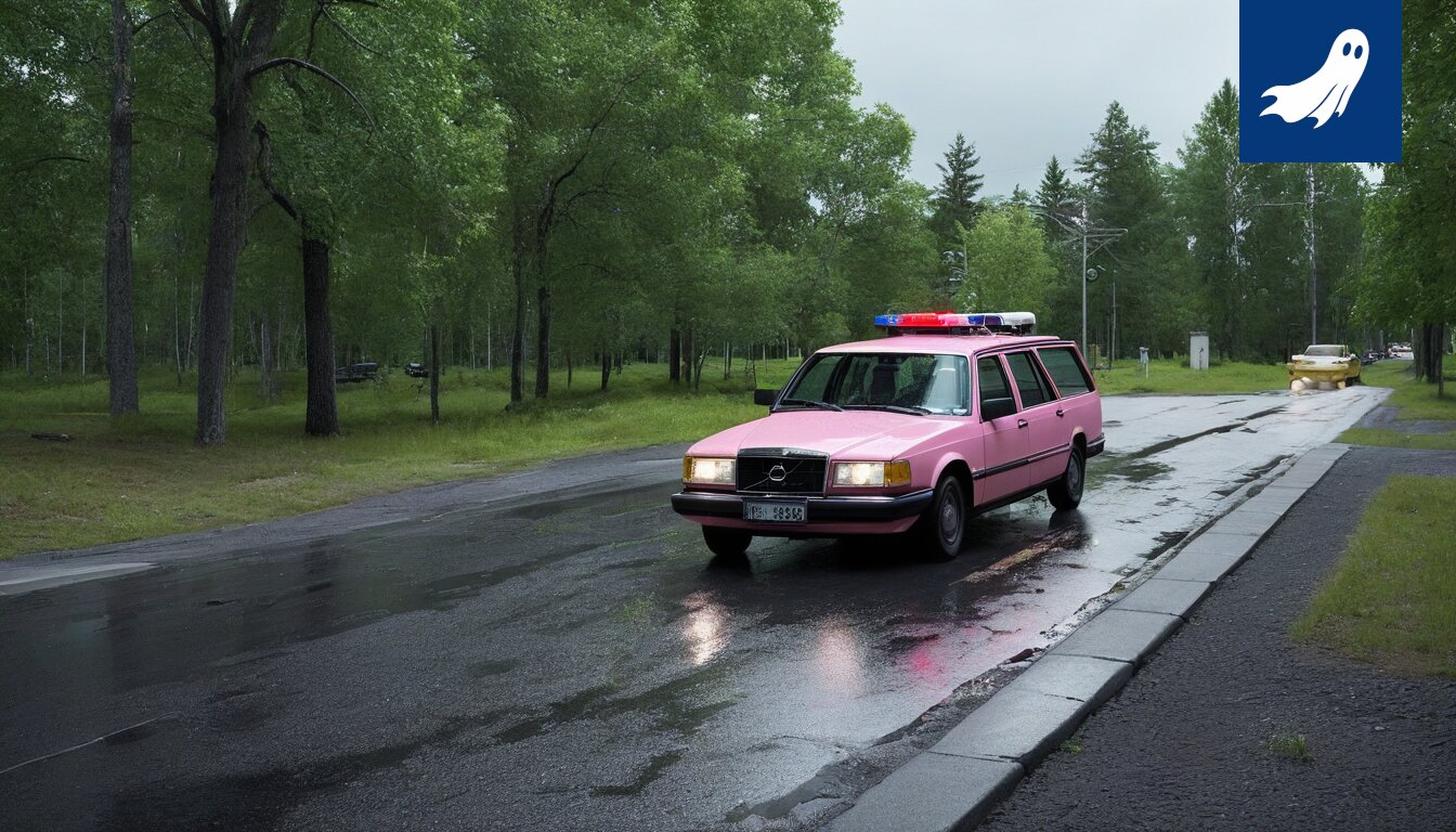 Humoristinen kuvitus Taysin uudesta hoitojärjestelmästä, jossa potilaat lähtevät kotiin itseohjautuvilla mopoautoilla.