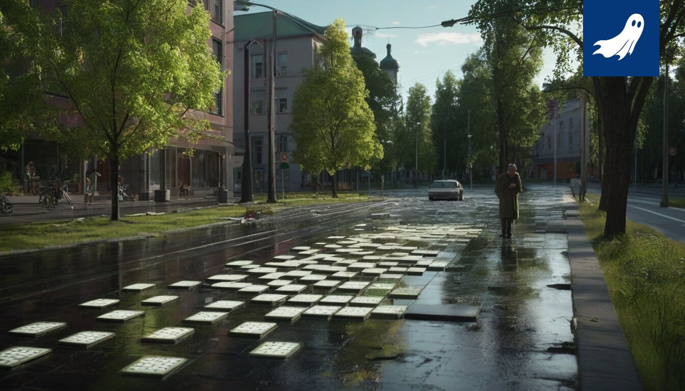 Jääkiekkoareena täynnä robottipelaajia, satiirinen kuva Ilveksen tulevaisuudesta.