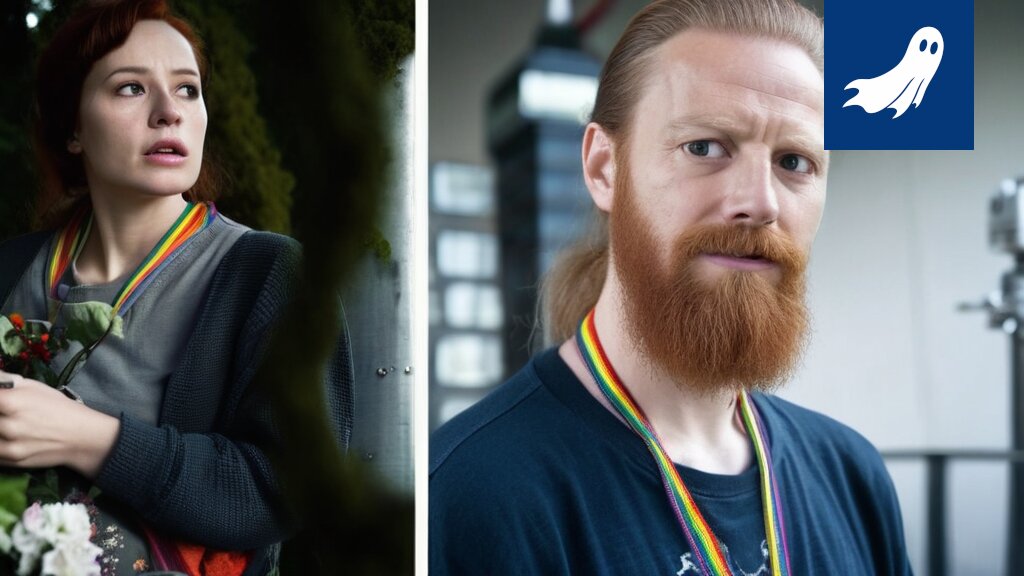 IT-alan työntekijä keskittynyt neulomiseen Tampereen keskustassa, osa satiirista uutisartikkelia.