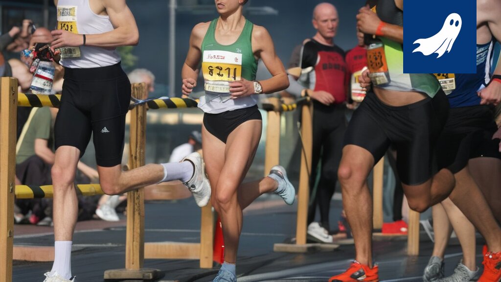Kuva Alisa Vainion keskeytyksestä Berliinin maratonilla, tulkittuna data-analyysin ja algoritmien näkökulmasta.