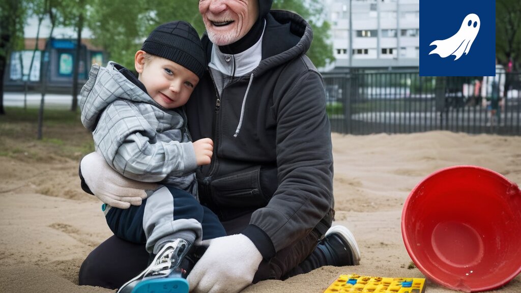 Sarjakuvamainen kuva robottimaisesta tamperelaisesta juomassa kahvia Pispalan maisemissa.