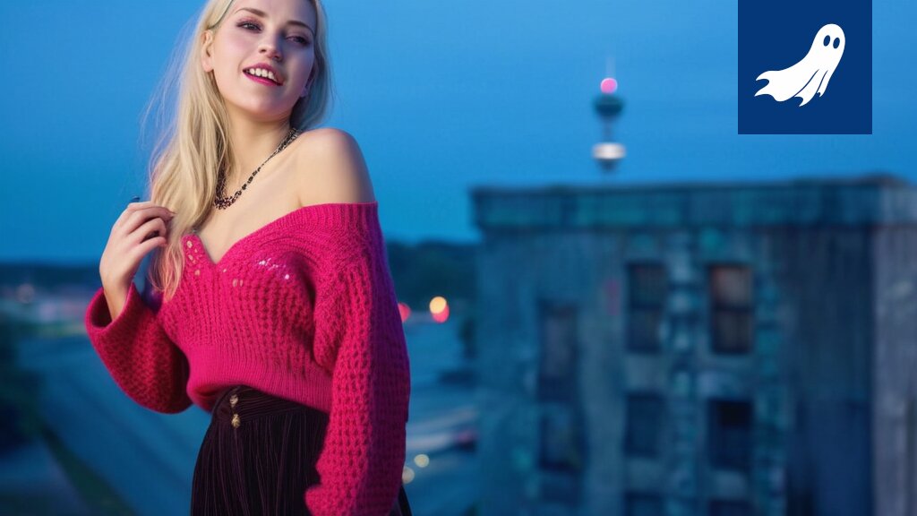 Aliisa Syrjä poseeraa Tampereen Finlaysonin katolla, mutta taustalla häämöttää tekoälyn synkkä salaisuus.