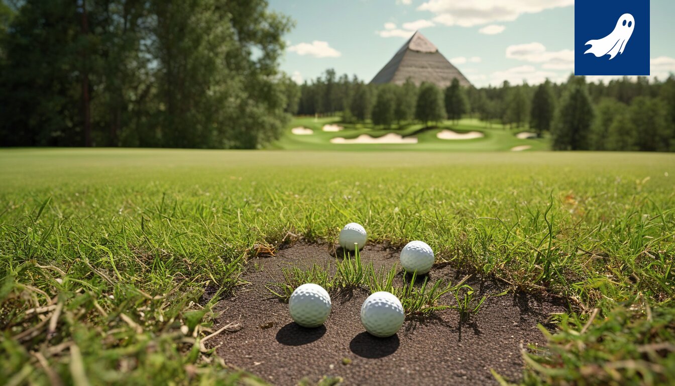 Kyykäärme seuraa golfpallon lentorataa Pirkkalan golfkentällä.