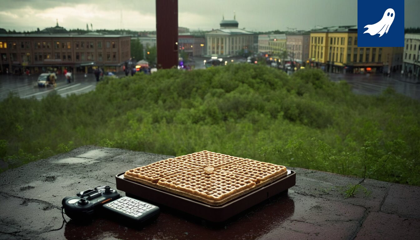 Kuva pärämätsistä Nokia-areenan taustalla, symboloiden Tampereen epätavallista ratkaisua budjettiongelmiin.
