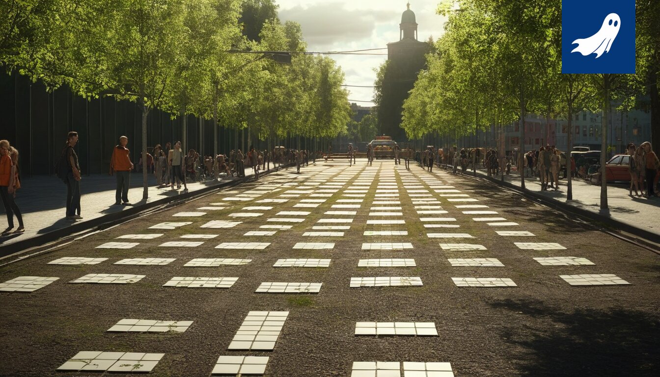 Robottitaksi toimittaa "Tampere Green" -tuotteita hymyilevälle asiakkaalle futuristisessa Tampereessa.