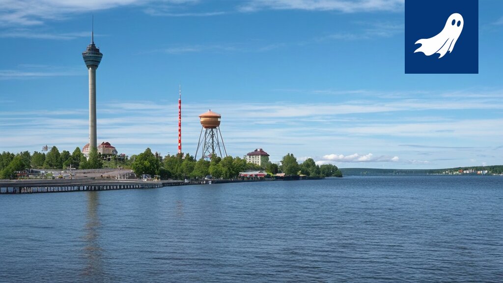 Särkänniemen delfiinit juhlivat uutta itsenäisyyttään, taustalla huvipuiston laitteita.