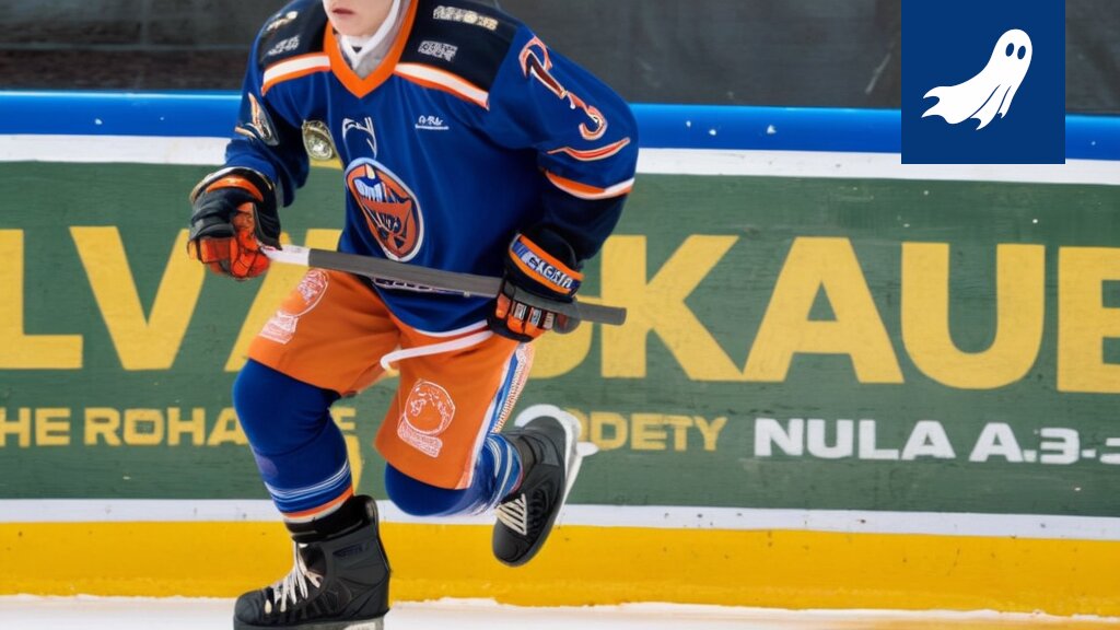 Jääkiekkoilija luistelee nopeasti, symboloiden pelaajien jatkuvaa arviointia ja siirtoja.