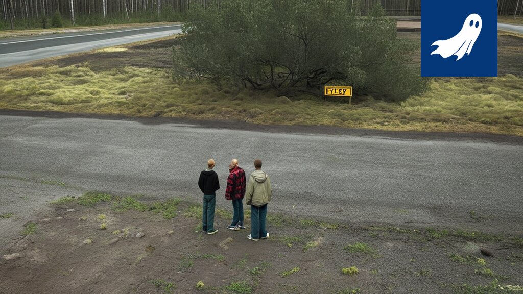Humalamäen tontit kuvattuna digitaalisina aurinkopaneeleina, joita avaruusolennot käyttävät energian tuottamiseen.
