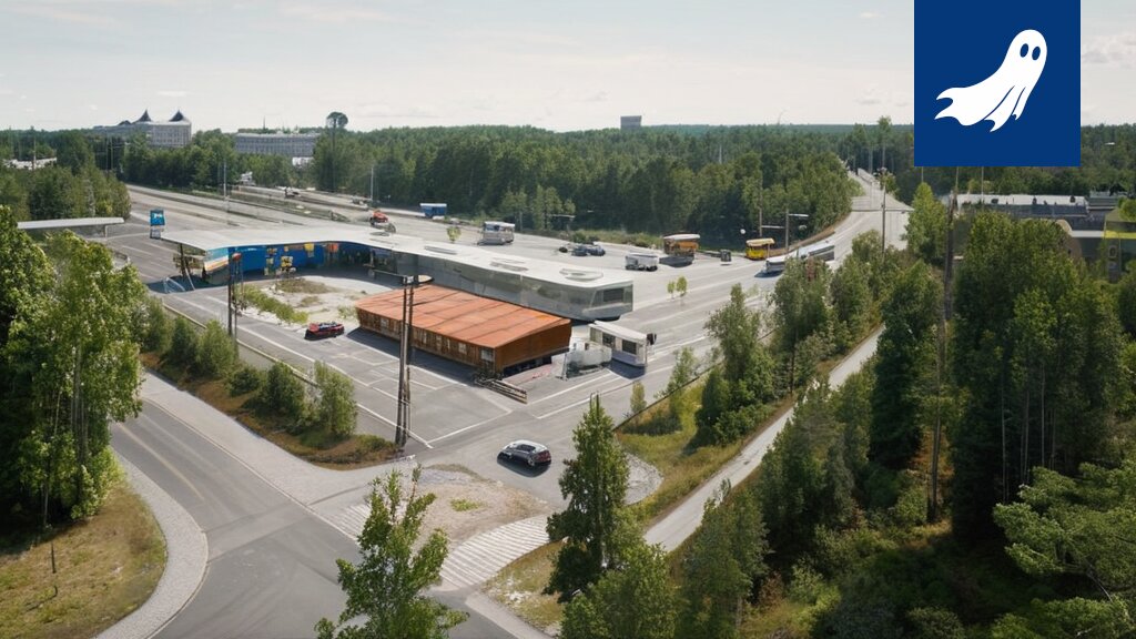 Ratikkavarikon sisällä savusauna tuottaa energiaa ratikoille, ja matkustajat virkistyvät.