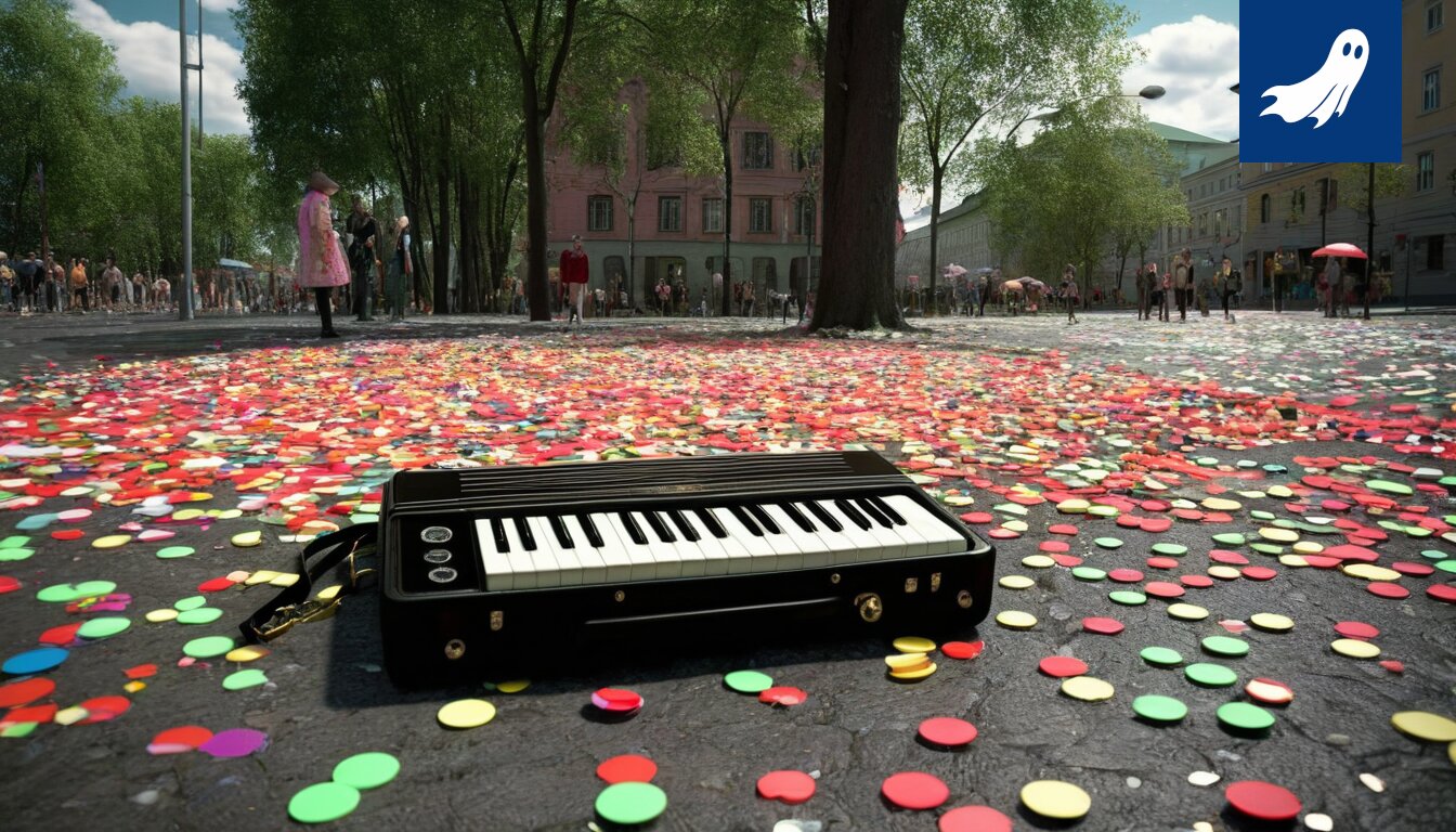 Sarjakuvamainen kuva Tampereen kaupungintalosta, jossa valtuutetut soittavat harmonia.