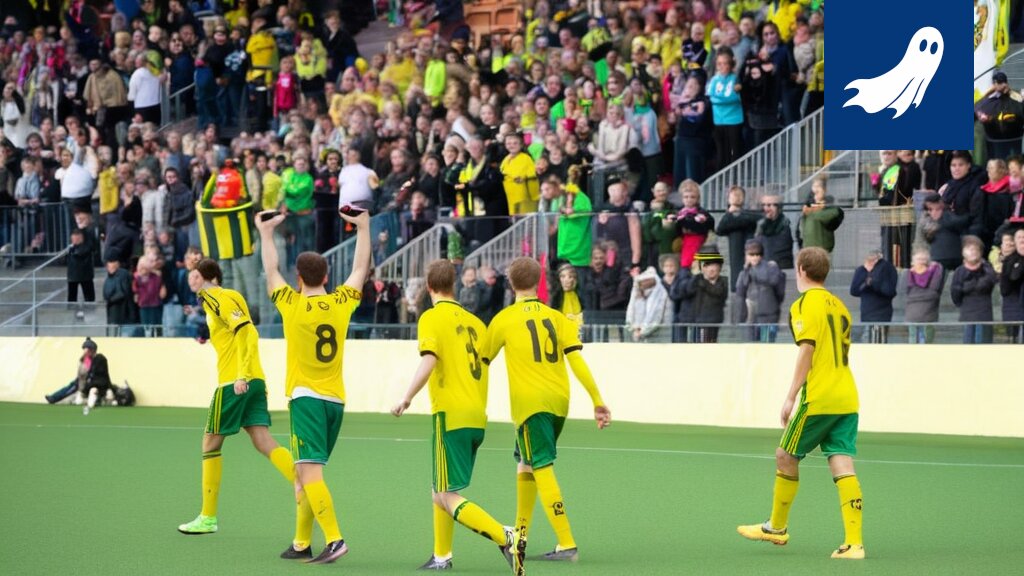 Ilves-Hockeyn logo yhdistettynä digitaaliseen Tammerkoski-virtuaalimaailmaan, symboloiden uutta rahoitusmallia ja fanikokemusta.