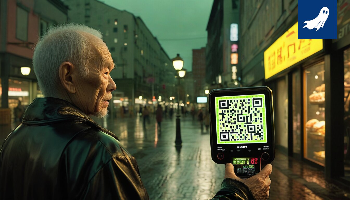Satiirinen kuva Tampereen uudesta ruokakorttelista, jossa ruoka tilataan NFT-tokeneilla.