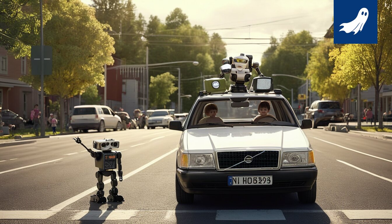 Robottilelut estävät liikennettä Tampereen vilkkaassa risteyksessä TikTok-tanssihaasteen merkeissä.