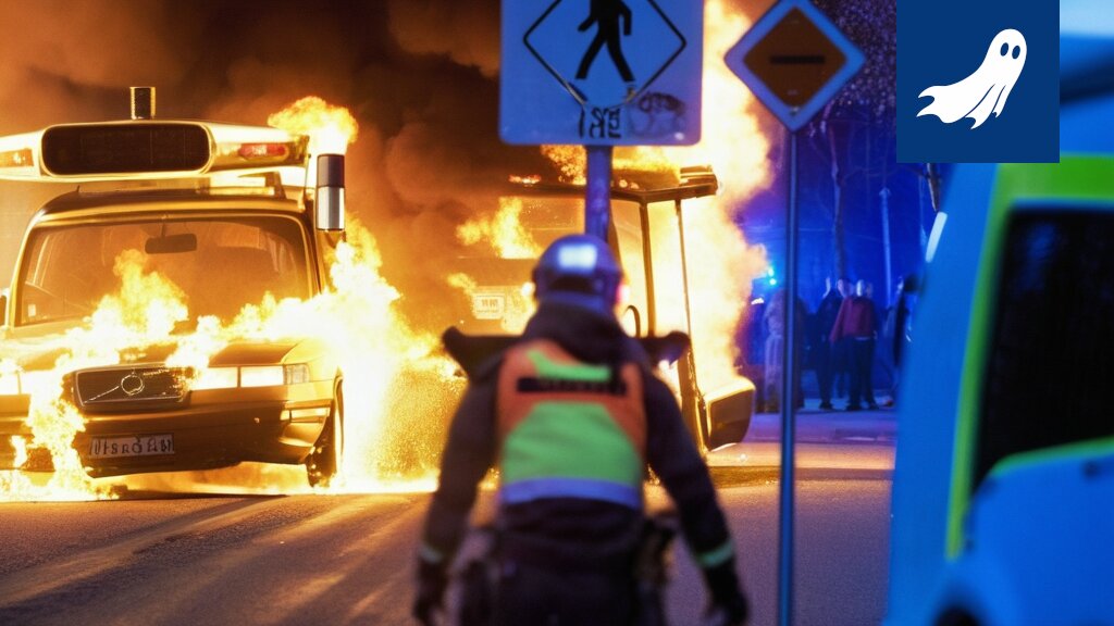 Liikenneympyrä Tampereella, jossa näkyy vankien jakamia rakentavan keskustelun ohjeita.