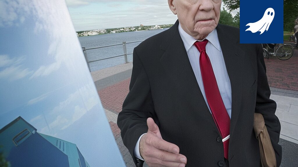 Sarjakuvamainen kuva roboteista ja EU-lipuista, viitaten uutisartikkelin satiiriseen sisältöön.