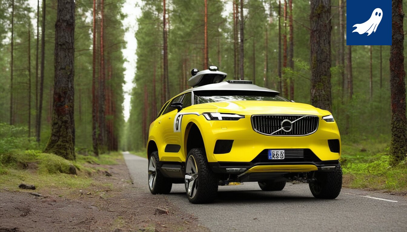 Robottikoira kuljettaa luomumunakoisoja Lempäälän maisemassa.