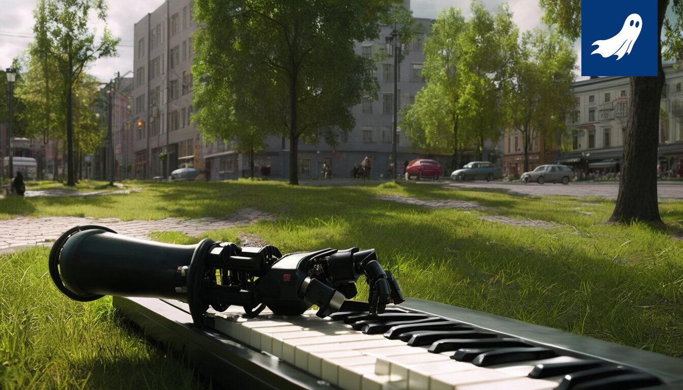 Kitaristi esiintyy Tampereen kitarafestivaalilla, symboloiden yhteyttä musiikin, talouden ja onnellisuuden välillä.