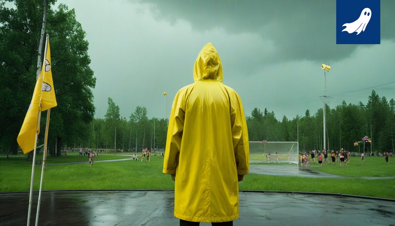 Opiskelijat kastuvat Särkänniemen Syysfestin aikana, osa salaisesta sadetestistä.