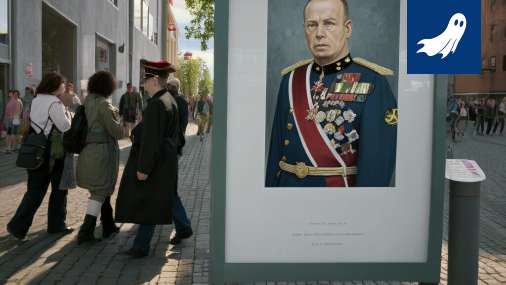Kuva Tampereen kaupungintalosta, jonka katolla liehuu mainospurje surulipun sijaan.