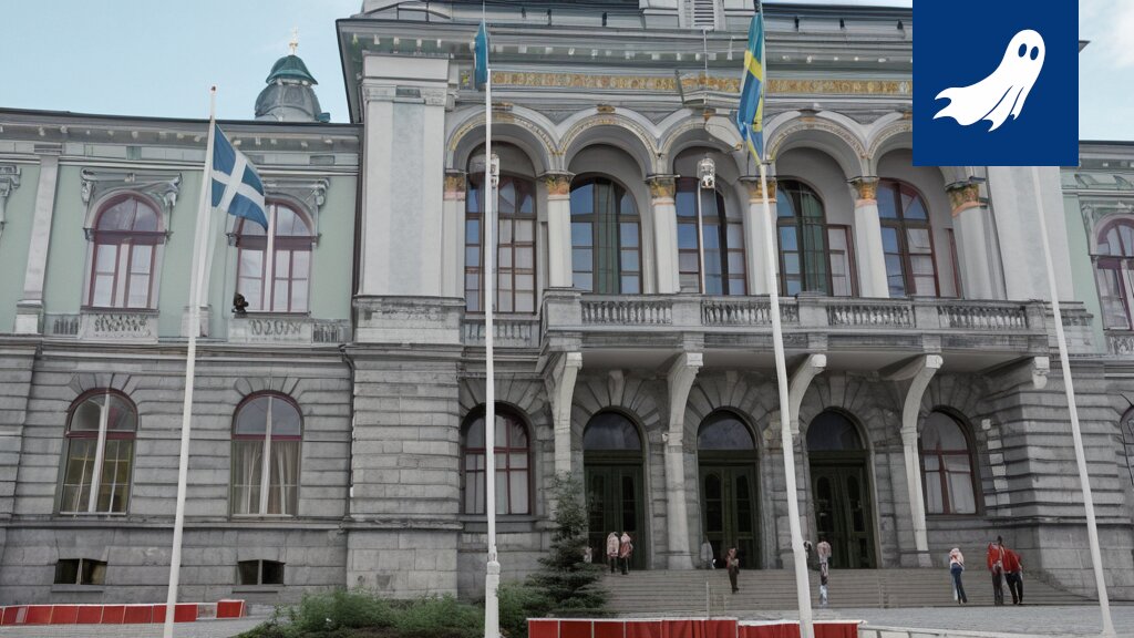 Puolitangossa oleva lippu Tampereen kaupungissa, kuva havainnollistaa onnellisuusindeksin laskua.