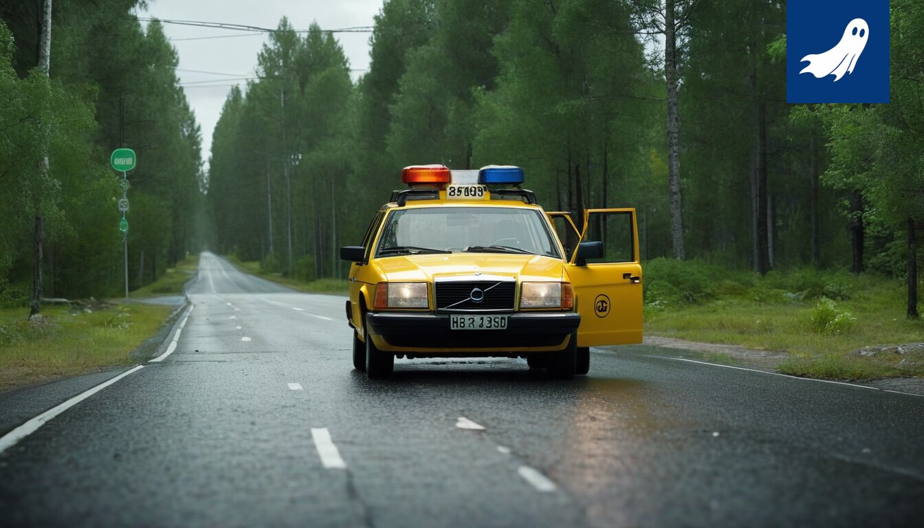 Sarjakuvamainen kuva ruuhkasta Tampereella, jossa Eero Ahon kasvot on piirretty liikennevaloihin.