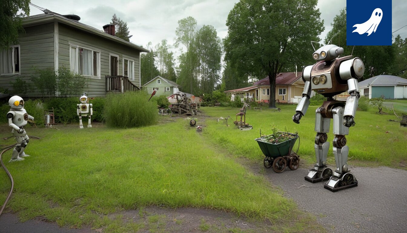 Steampunk-robotti partioi Pirkkalan Killon alueella, vastustaen purkamista ja vaatien energiaa.