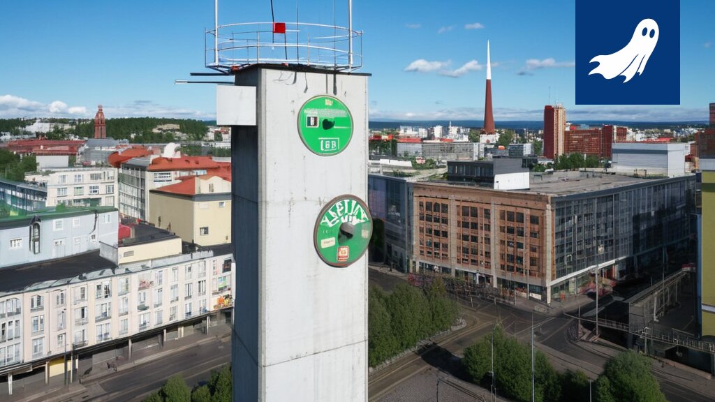 Jähmettynyt rautatieaseman kello Tampereella, symboloiden Pirkanmaan pysähtynyttä aikaa ja omituista tilannetta.