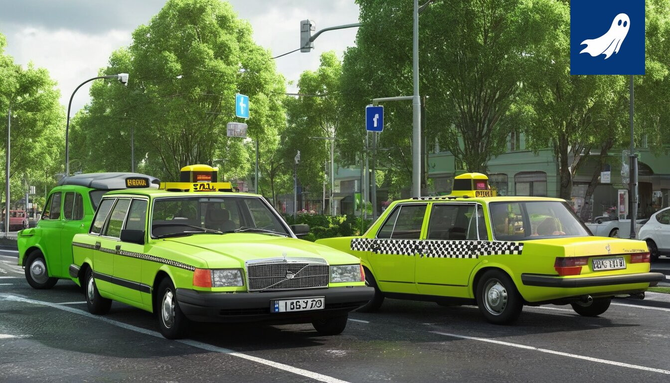 Vihreäksi maalattu poliisiauto Tampereen katukuvassa, symboloiden kaupungin kasvavaa valvontaa.