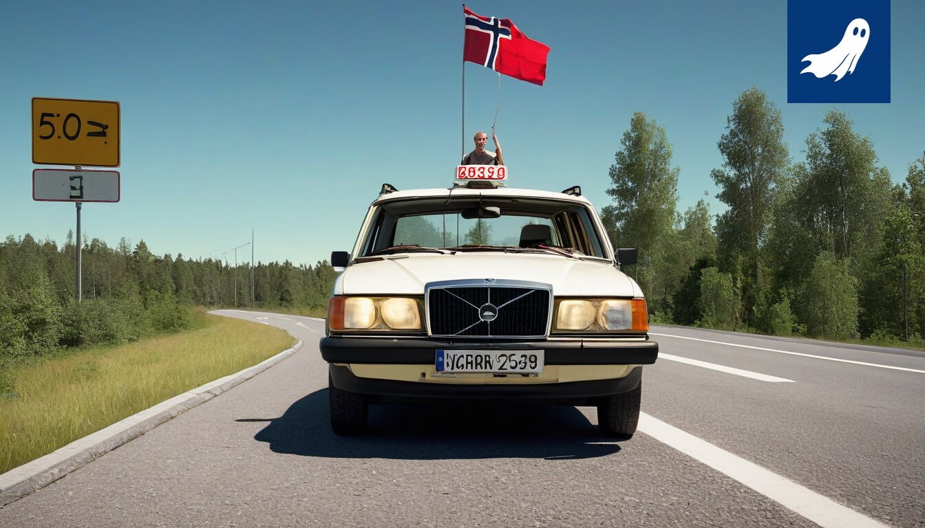 Sarjakuvamainen kuva Kolmostien liikenteestä, jossa robotti tarkkailee peräänajoa ja taustalla raivoava mies.