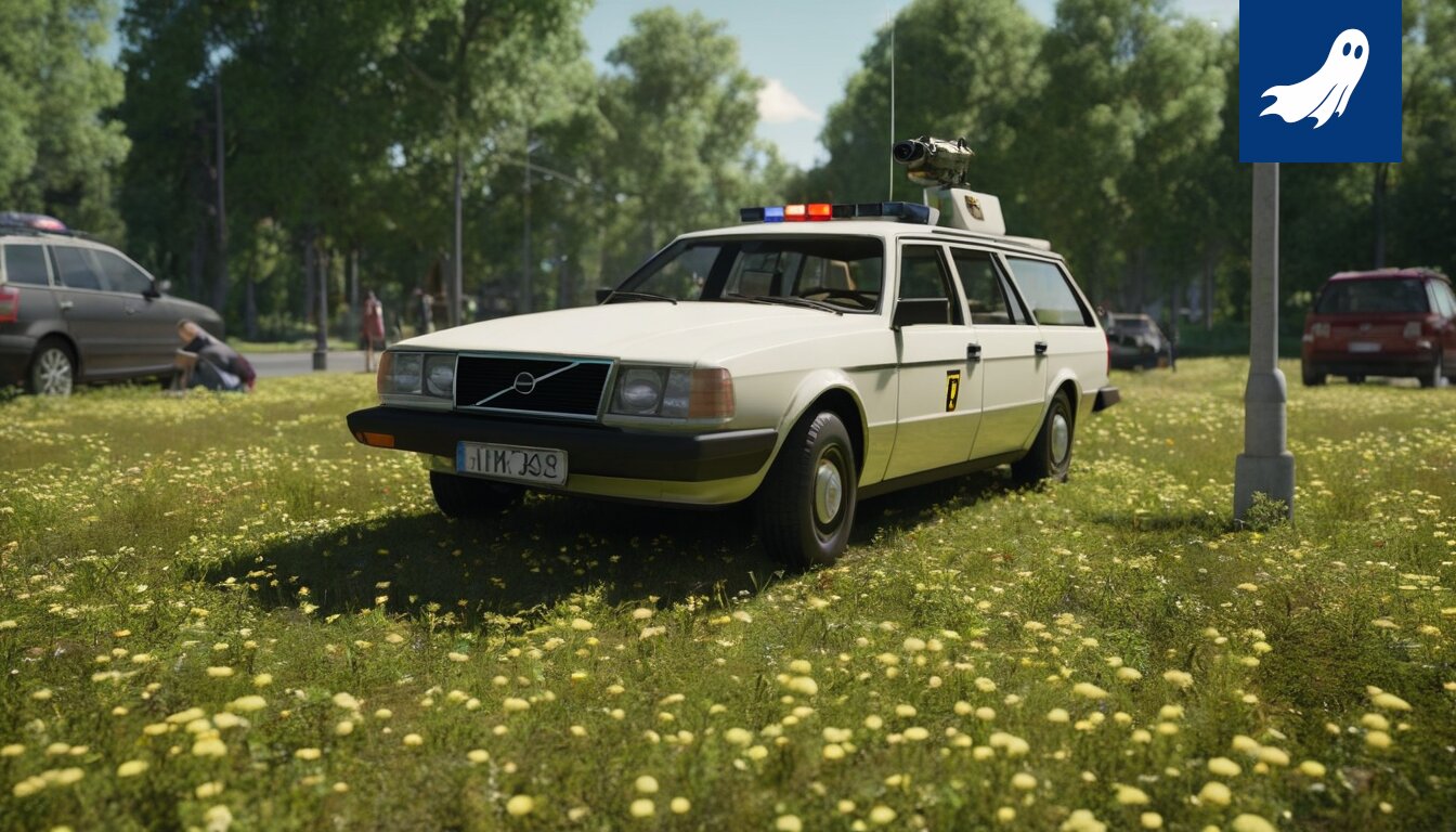 Robocop-partio valvoo auringonottoa Nokian kaupungissa satiirisen uutisartikkelin mukaan.