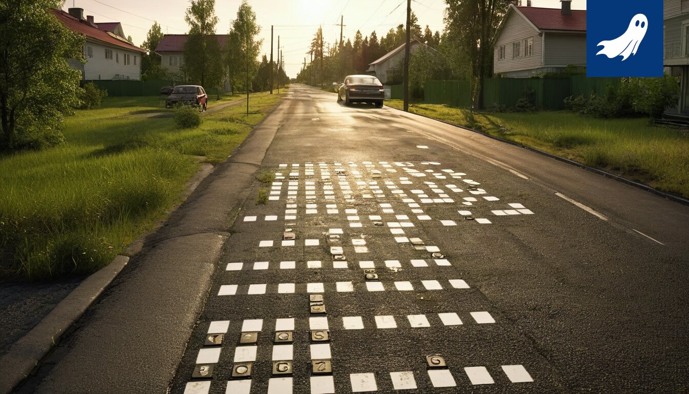 Satiirinen kuva pihavaloista, jotka symboloivat tamperelaisten unelmien keräämistä tekoälyä varten.