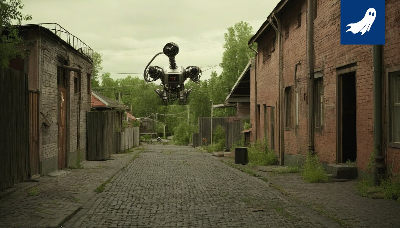 Vanha Takon tehdas Tampereella, nyt muistojen jalostuslaitoksena, futuristisilla roboteilla varustettuna.