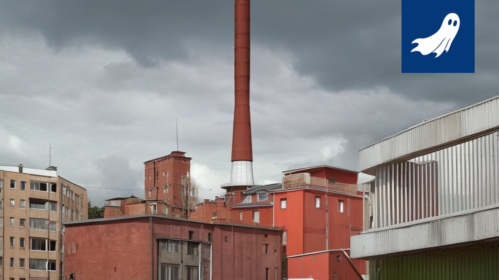 Satiirinen kuva 3D-tulostimesta tuottamassa kartonkisia seinäpaneeleita, viitaten Tampereen uuteen 'Kartonki 2.0' -konseptiin.