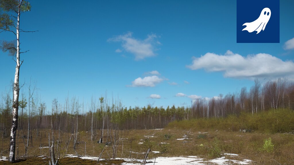 Satiirinen kuva digitaalisesta metsästä tai tokenoiduista puista, viitaten uutisen absurditeettiin.