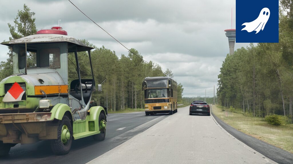 Kuva Tampereen katukuvasta, jossa näkyy uutta asfalttia ja mahdollisesti robottien valvontaa.