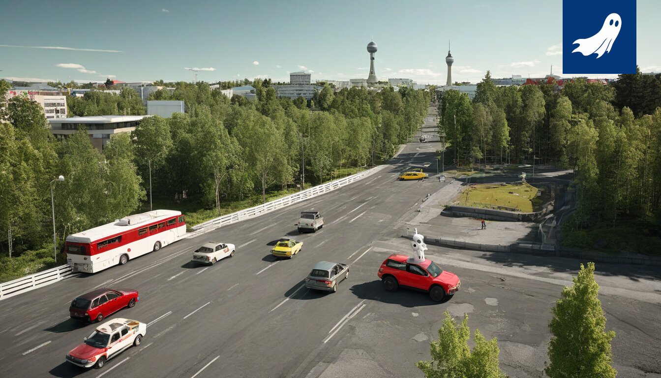 Satiirinen kuva hypermarkettien ruokahyllyistä, joissa korostuvat epäterveelliset tuotteet ja viittaus algoritmiin.